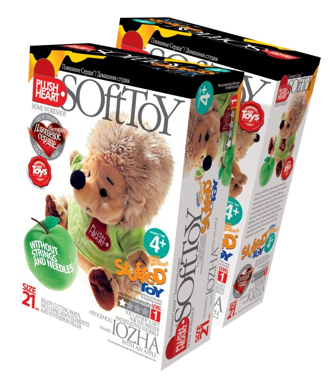 JEŻ z JABŁKIEM pluszak do uszycia 21 cm Elf Market seria dla dzieci od 4 lat