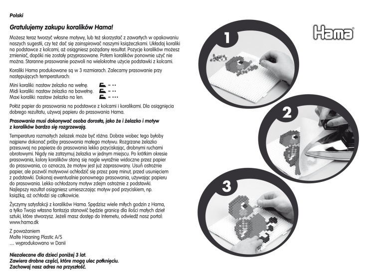 Koraliki do zaprasowania MIDI jasny popiel 3000 sztuk w torebce HAMA