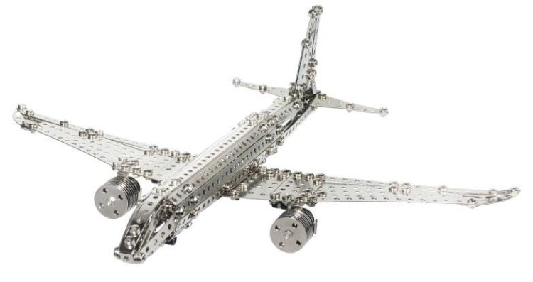 SAMOLOT metalowe klocki konstrukcyjne duży zestaw EITECH