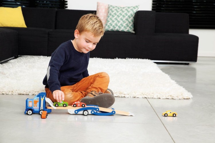 Auto laweta - transporter + 4 autka SCRATCH 