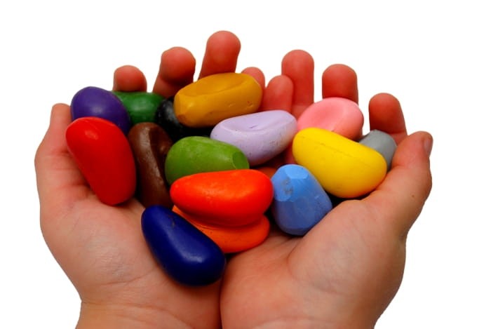 Kredki kamienie kamyki 16 sztuk w bordowym woreczku Crayon Rocks