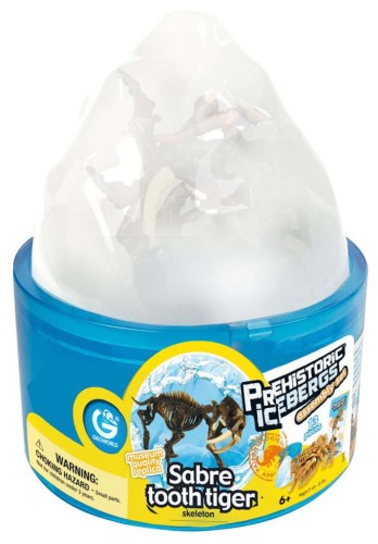 TYGRYS SZABLOZĘBNY góra lodowa Epoka Lodowcowa 23 cm szkielet Geoworld