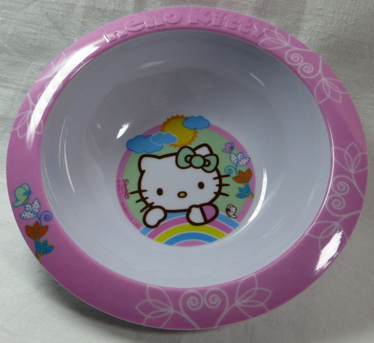 Komplet dla dziecka talerz+miska Hello Kitty jasny róż