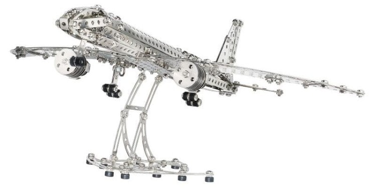 SAMOLOT metalowe klocki konstrukcyjne duży zestaw EITECH