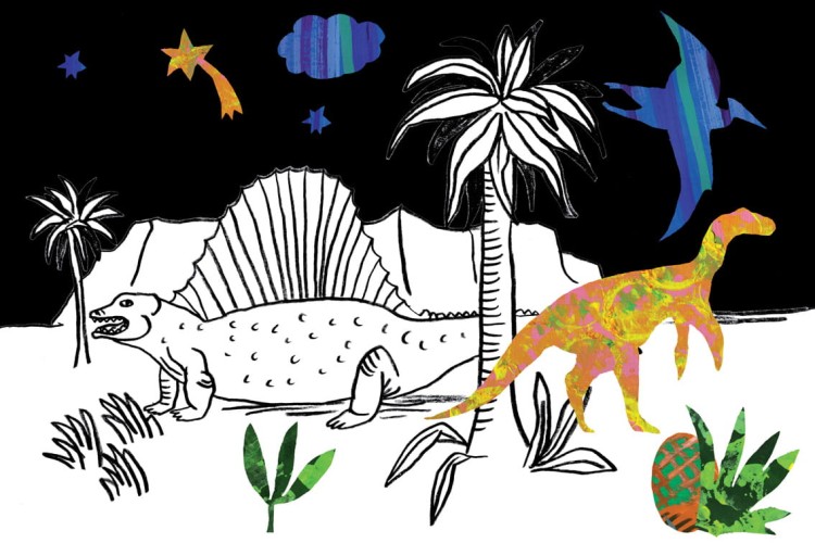 PRZYKŁAD KOLAŻU Z DINOZAURAMI