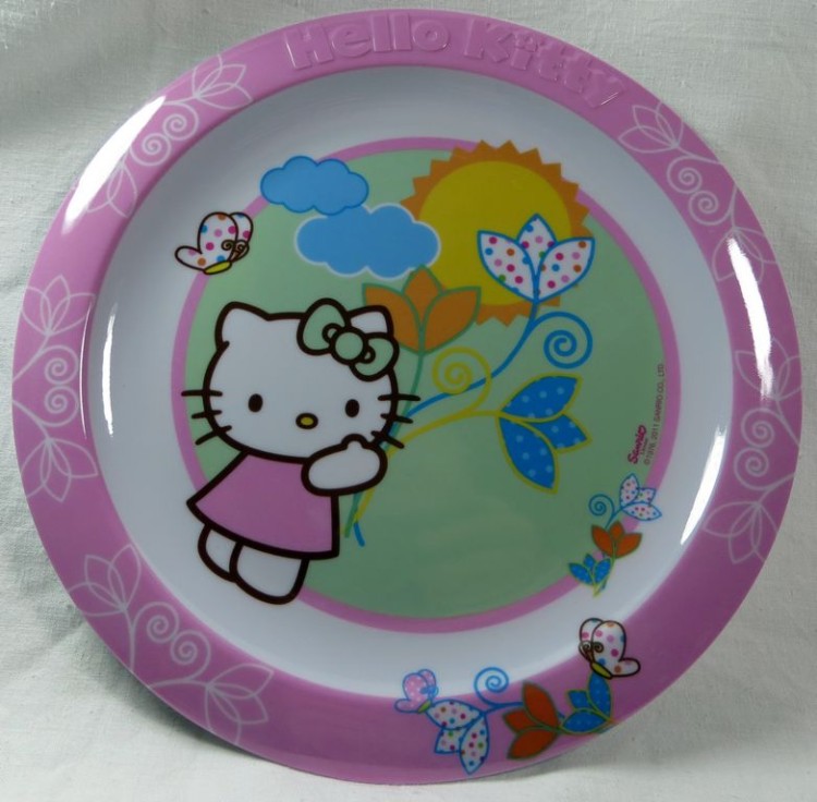 Komplet dla dziecka talerz+miska Hello Kitty jasny róż