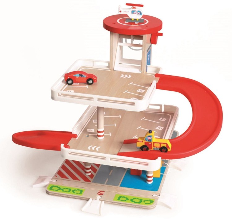 Garaż drewniany z windą i ze zjeżdżalnią SCRATCH