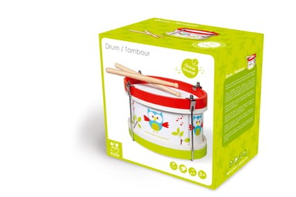 Drewniany bęben Sówka Lou bębenek Scratch