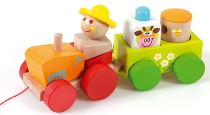 Drewniany traktor z przyczepą Scratch 1