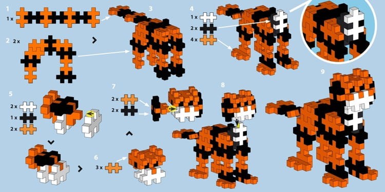 Tygrys klocki konstrukcyjne MINI PLUS-PLUS 100 elementów Tuba