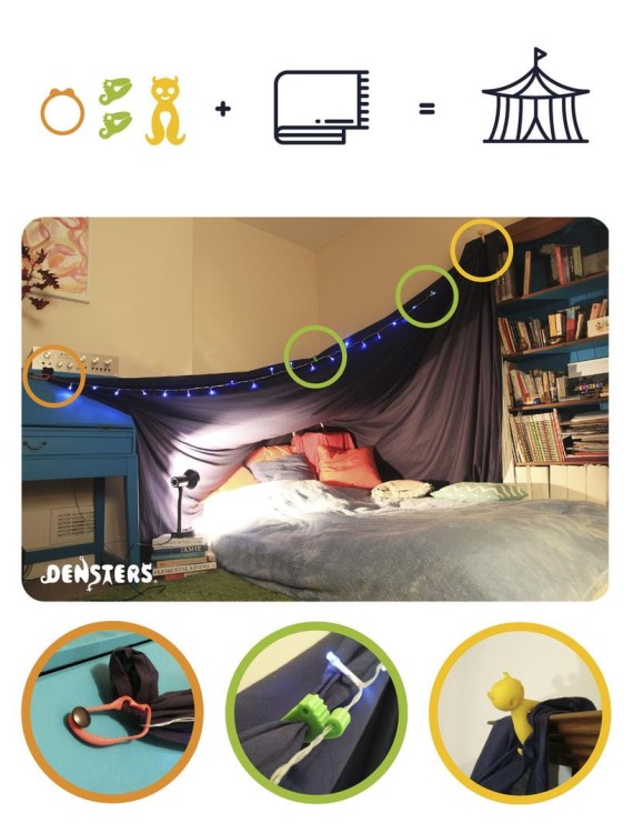 Komplet uchwytów do budowania Rodzina Przyczepialskich Densters