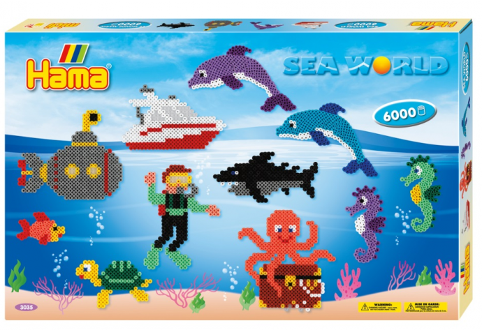 WODNY ŚWIAT Koraliki do zaprasowania MIDI 6000 szt HAMA 3035
