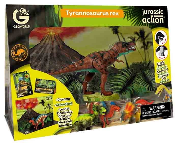 T-REX ruchomy model 25cm Geoworld opakowanie - tło do wycięcia