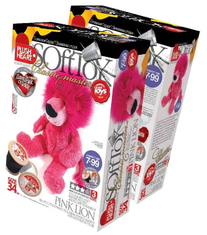 Różowy LEW pluszak do uszycia 34cm Elf Market