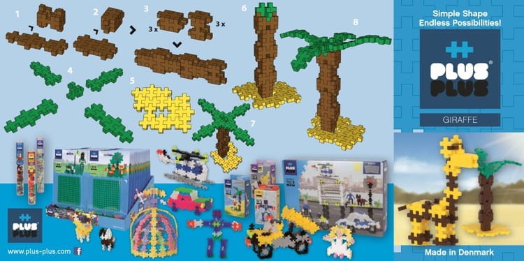 Żyrafa klocki konstrukcyjne MINI PLUS-PLUS 100 elementów Tuba