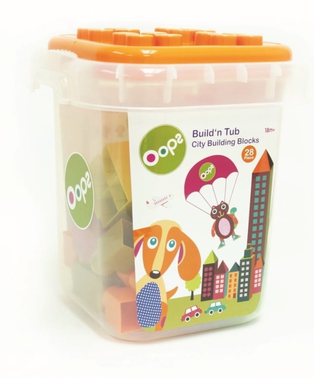 Klocki w wiaderku 28 el. MIASTO Oops 13104