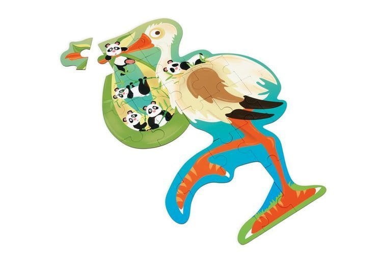 Puzzle konturowe Bocian 24 elementy Scratch 4