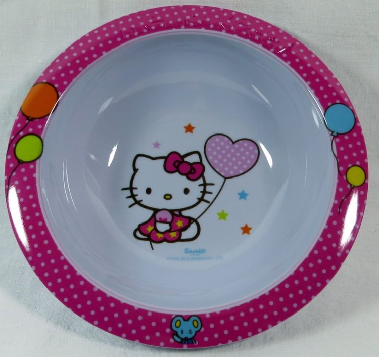 Komplet dla dziecka talerz + miska Hello Kitty ciemny róż