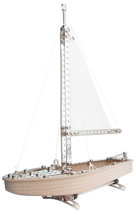 ŁODZIE ŻAGLÓWKI metalowe klocki konstrukcyjne duży zestaw 3 modele EITECH C20