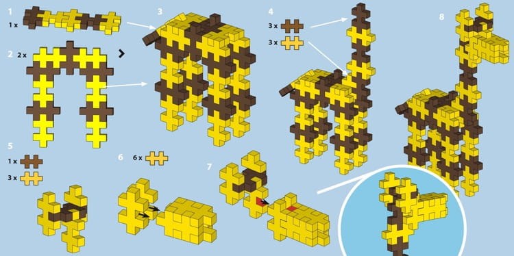 Żyrafa klocki konstrukcyjne MINI PLUS-PLUS 100 elementów Tuba
