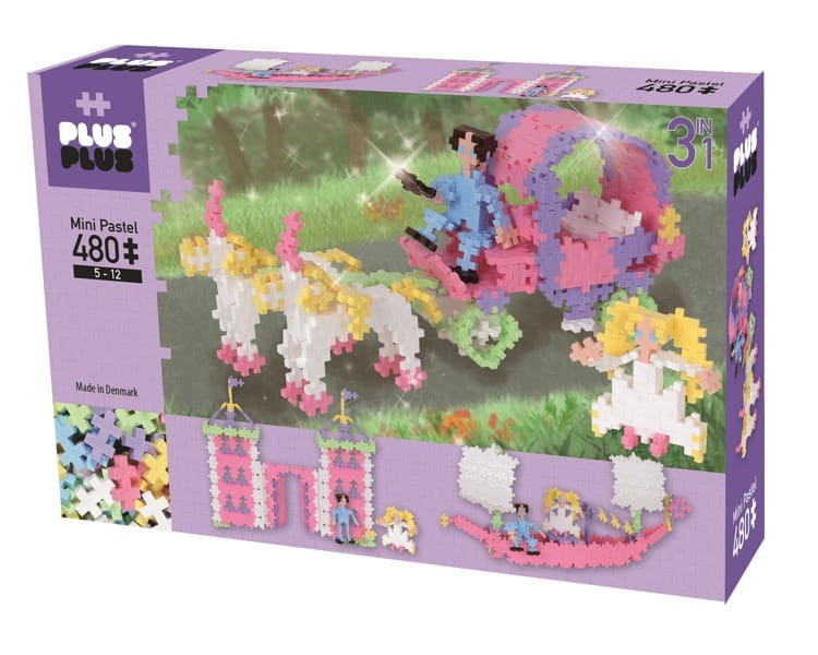 Księżniczka i kareta 3w1 klocki konstrukcyjne MINI PLUS-PLUS 480 elementów