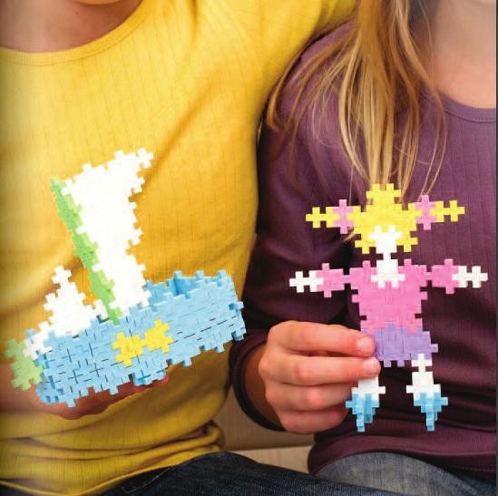 PLUS-PLUS midi klocki konstrukcyjne LUDZIK I KWIATEK 50 elementów pastelowe