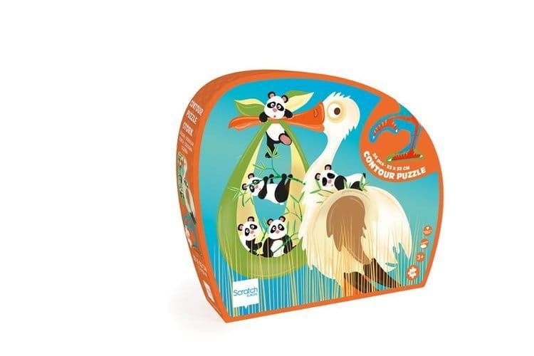 Puzzle konturowe Bocian 24 elementy Scratch 3