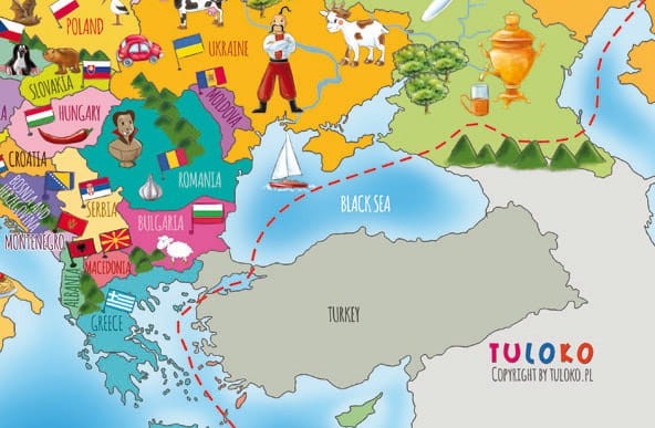 Naklejka ścienna MAPA edukacyjna Europy Tuloko
