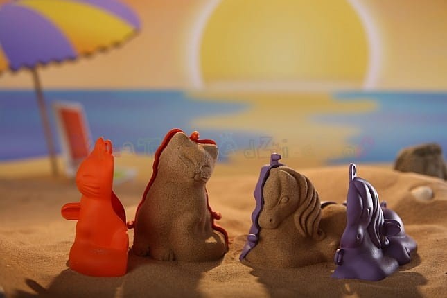 Super foremki 3D DUŻE do piasku zestaw KOT, KUCYK, LEW, KROKODYL